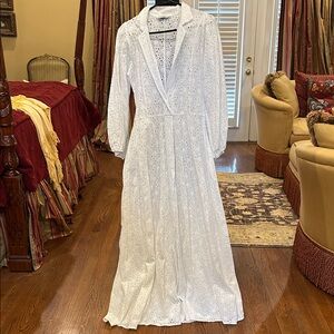 White Eyelet Maxi Dress Harsham medium cotton